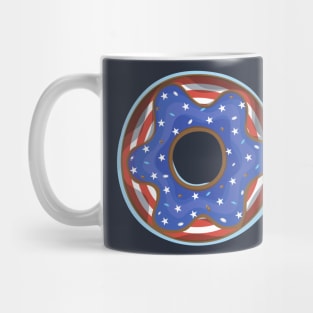 American Flag Donut USA Mug